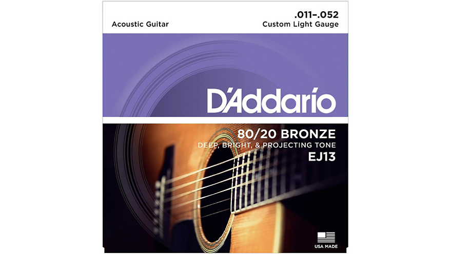 D'Addario Daddario EJ13 80/20 Bronze Custom Light Acoustic Guitar Strings