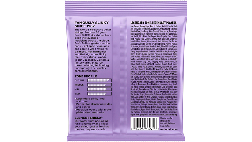 Cuerdas de guitarra eléctrica Ernie Ball Ultra Slinky de níquel (10-48)