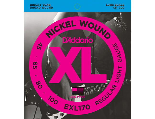 D'Addario EXL170 Nickel Wound Bright Round Wound Electric Bass Strings