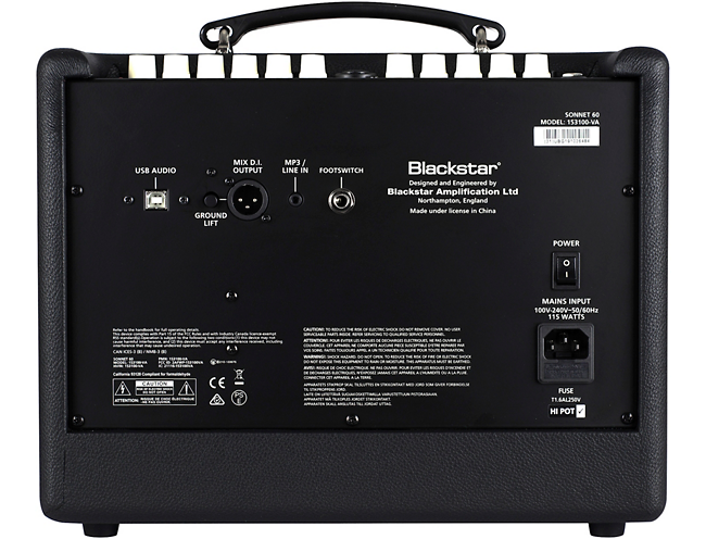 Blackstar Sonnet 60 60W 1x6.5 Acoustic Guitar Combo Amplifier Black