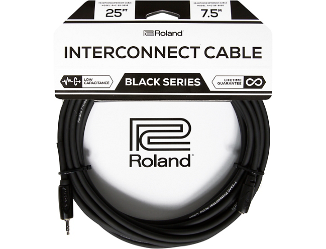 Roland 3.5mm TRS Male to Female Headphone Extension Cable 25 ft