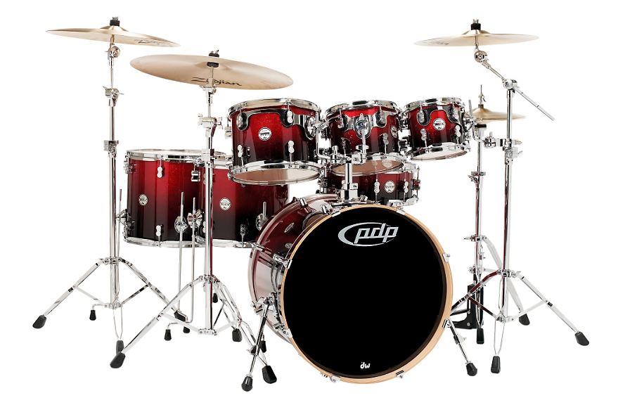 PDP by DW Concept Maple 7-Piece Shell Pack Red To Black Fade