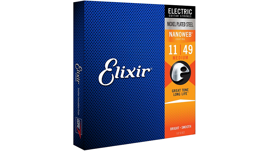 Elixir Electric Guitar Strings with NANOWEB Coating, Medium (.011-.049)