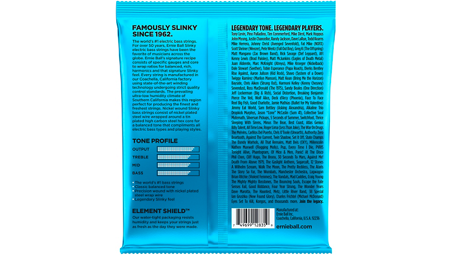 Cuerdas de Bajo Redondas Extra Slinky Ernie Ball 2835