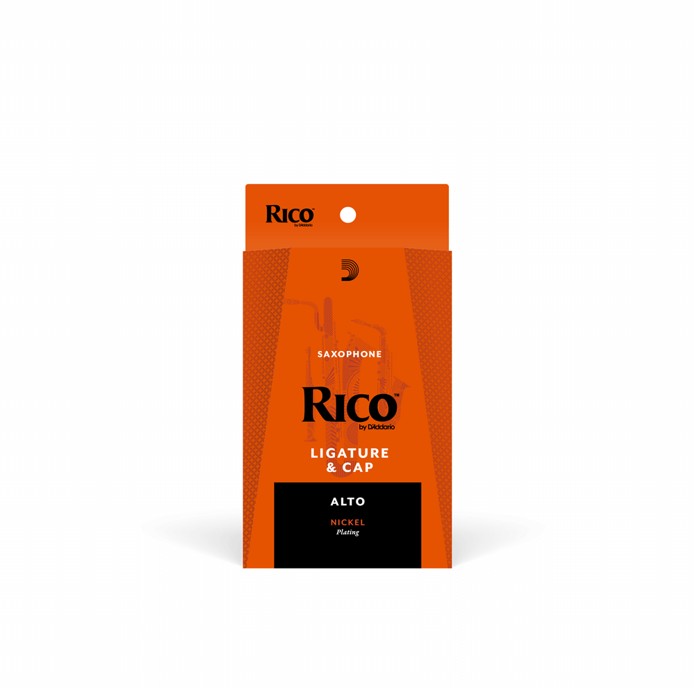 Rico by D'Addario Ligature For Alto Saxophone Nickel-Plated, Ligature & Cap Set
