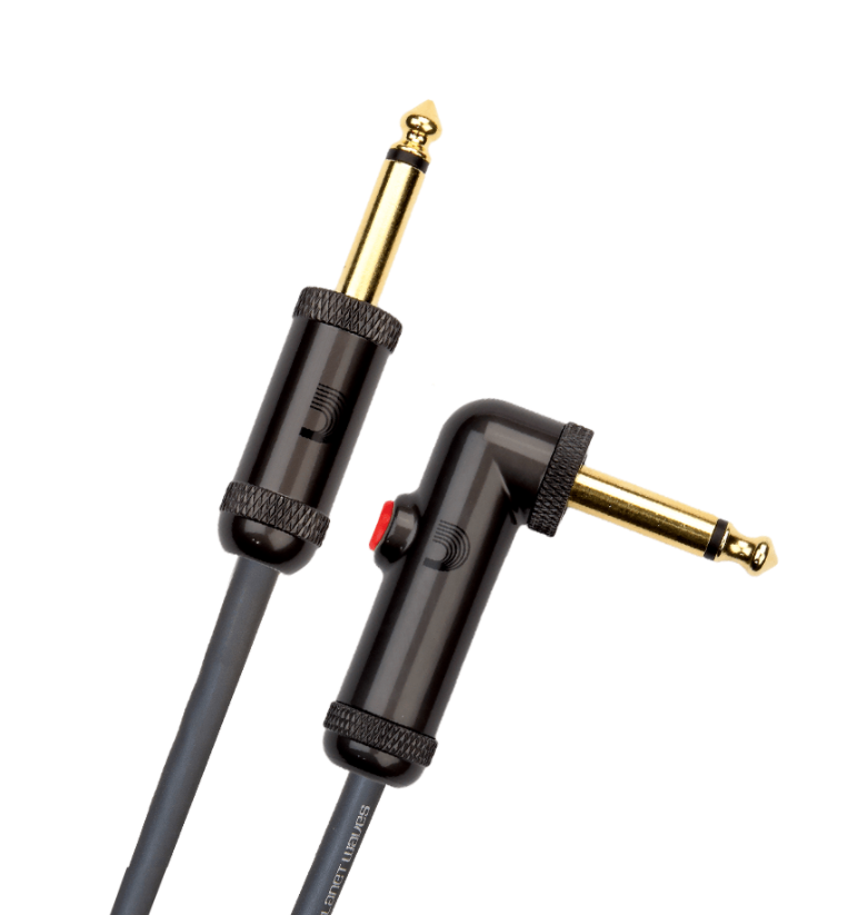 Daddario Circuit Breaker 10' 1/4" TS Male 1/4" Angled TS Male Guitar Cable With Latching Mute