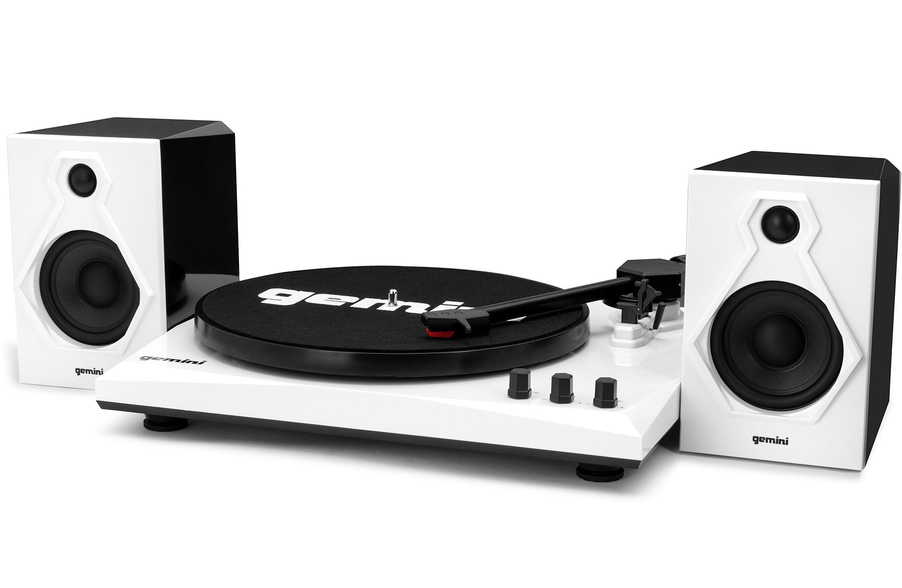 Gemini TT-900 Vinyl Record Player Turntable - Black & White