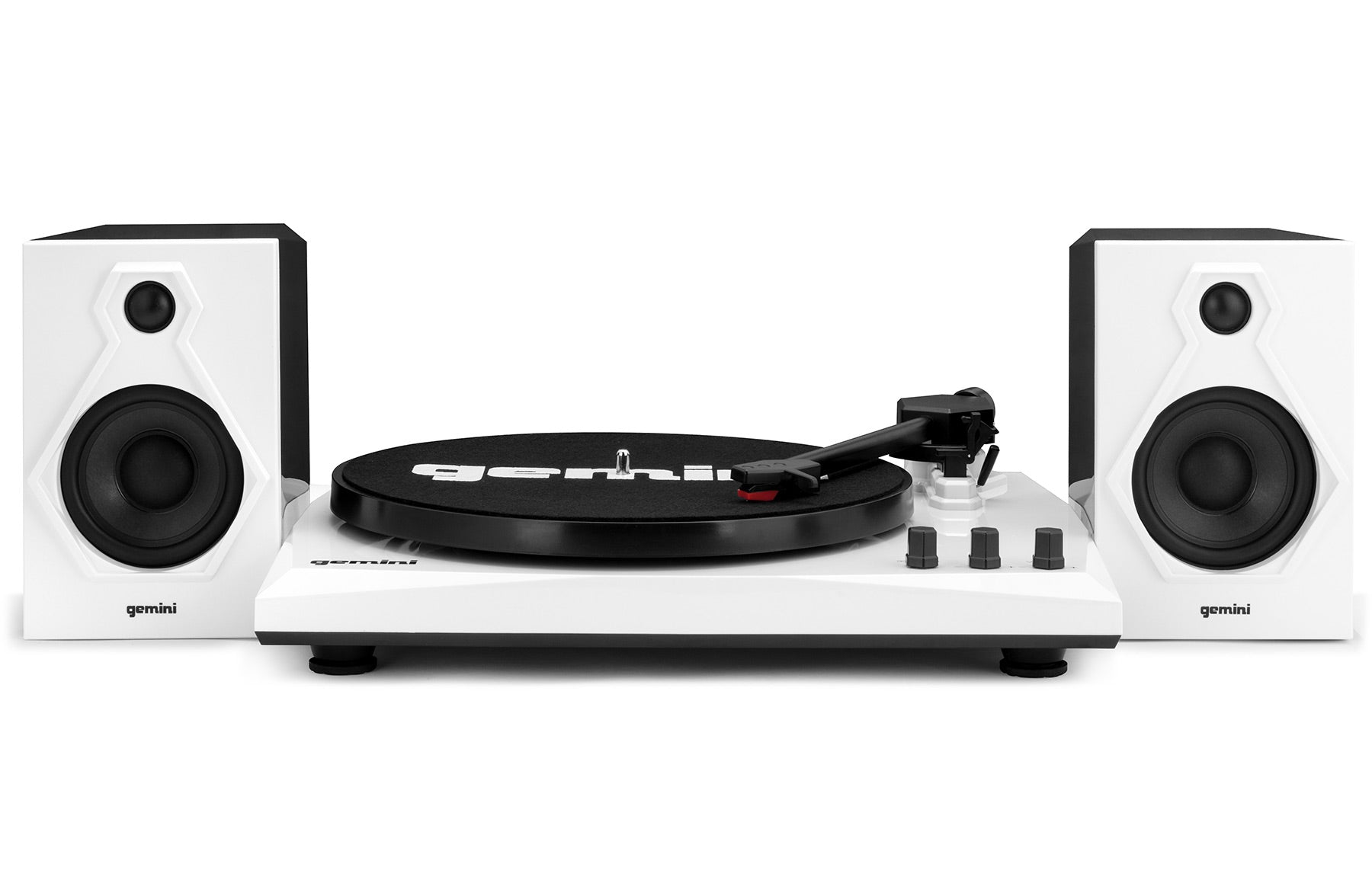 Gemini TT-900 Vinyl Record Player Turntable - Black & White