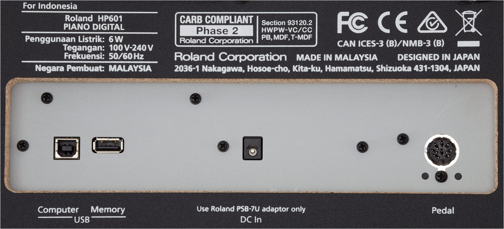Roland Super Natural Digital Piano HP-601 Contemporary Black