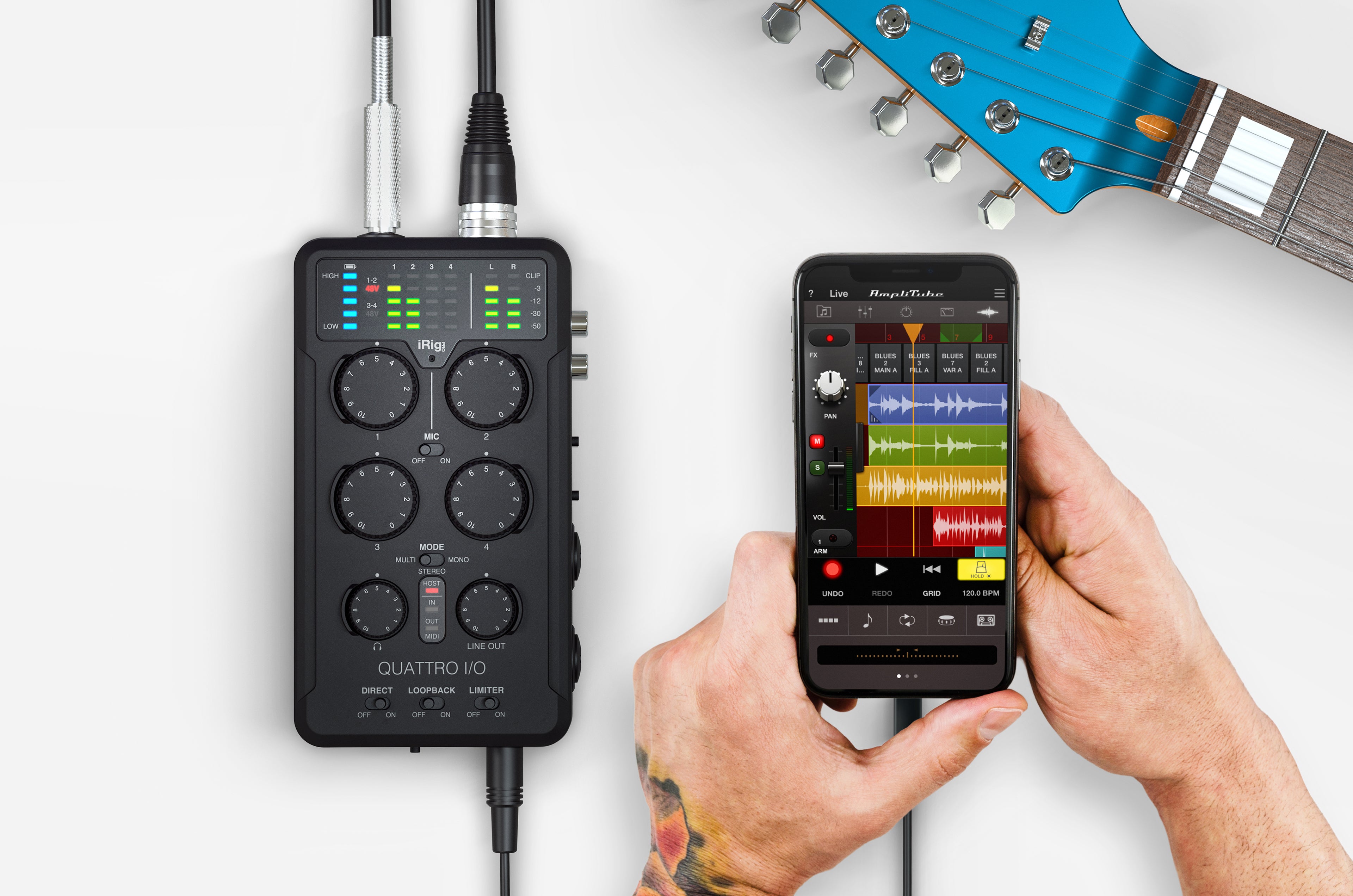 iK Multimedia iRig Pro Quattro Portable 4x2 Audio and MIDI Interface