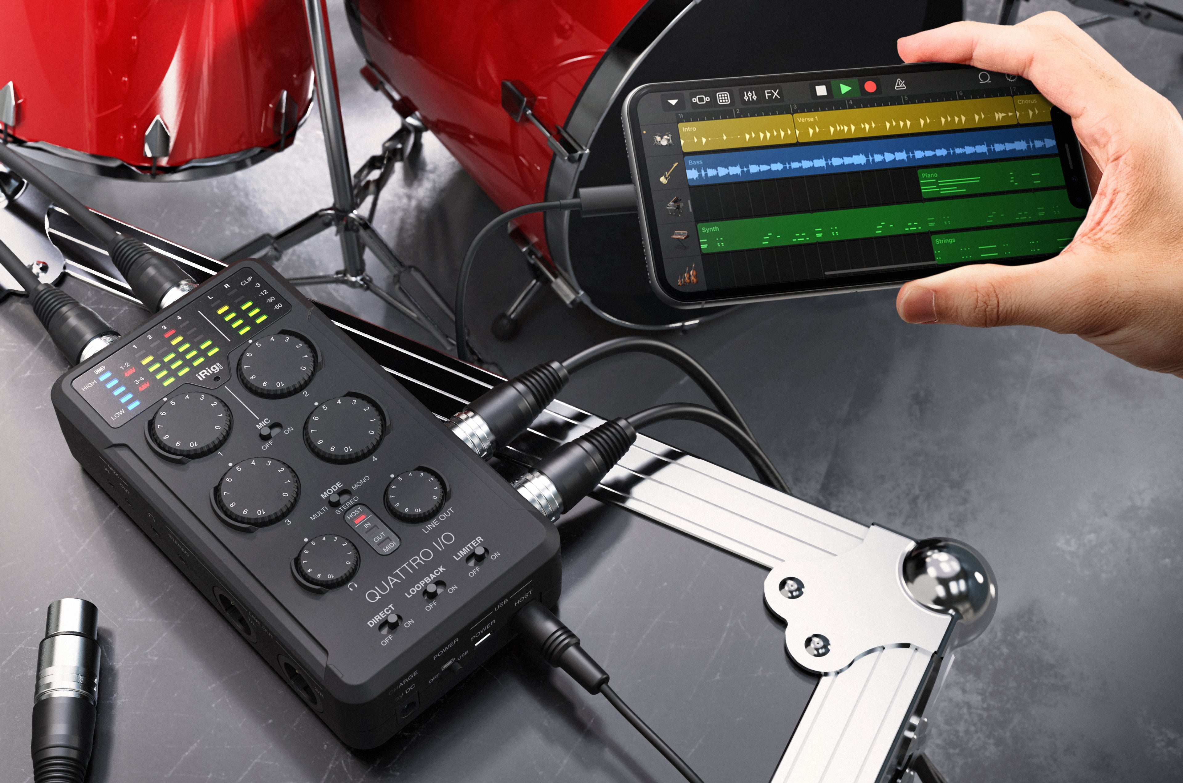 iK Multimedia iRig Pro Quattro Portable 4x2 Audio and MIDI Interface