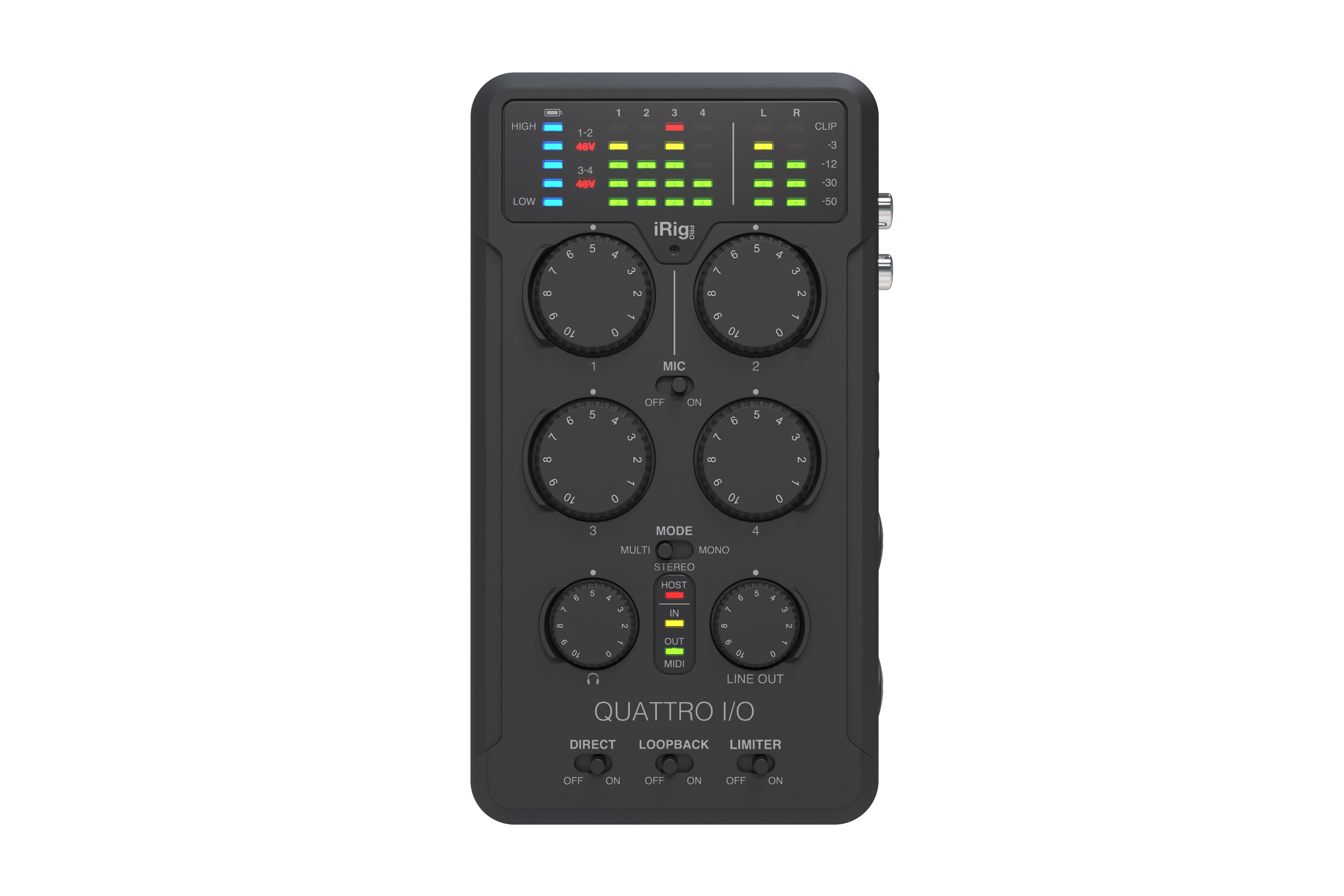 iK Multimedia iRig Pro Quattro Portable 4x2 Audio and MIDI Interface