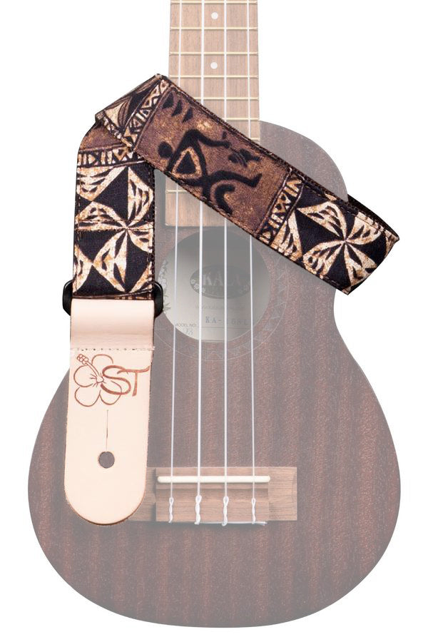 Kala 1.5" Wide & 58.5"  Instrument Strap - Brown Tapa