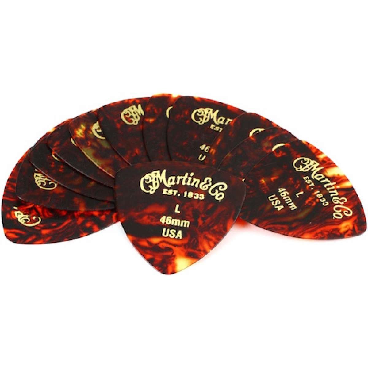 Martin Guitars Faux-Tortoise 346 #2 Guitar Picks 12 Pack - 0.46mm Light