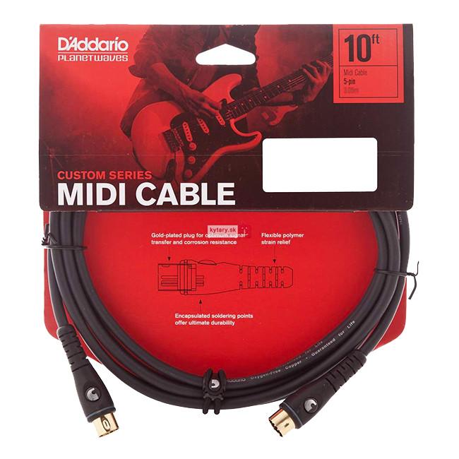 D'Addario Custom Series MIDI Cable, 10 ft