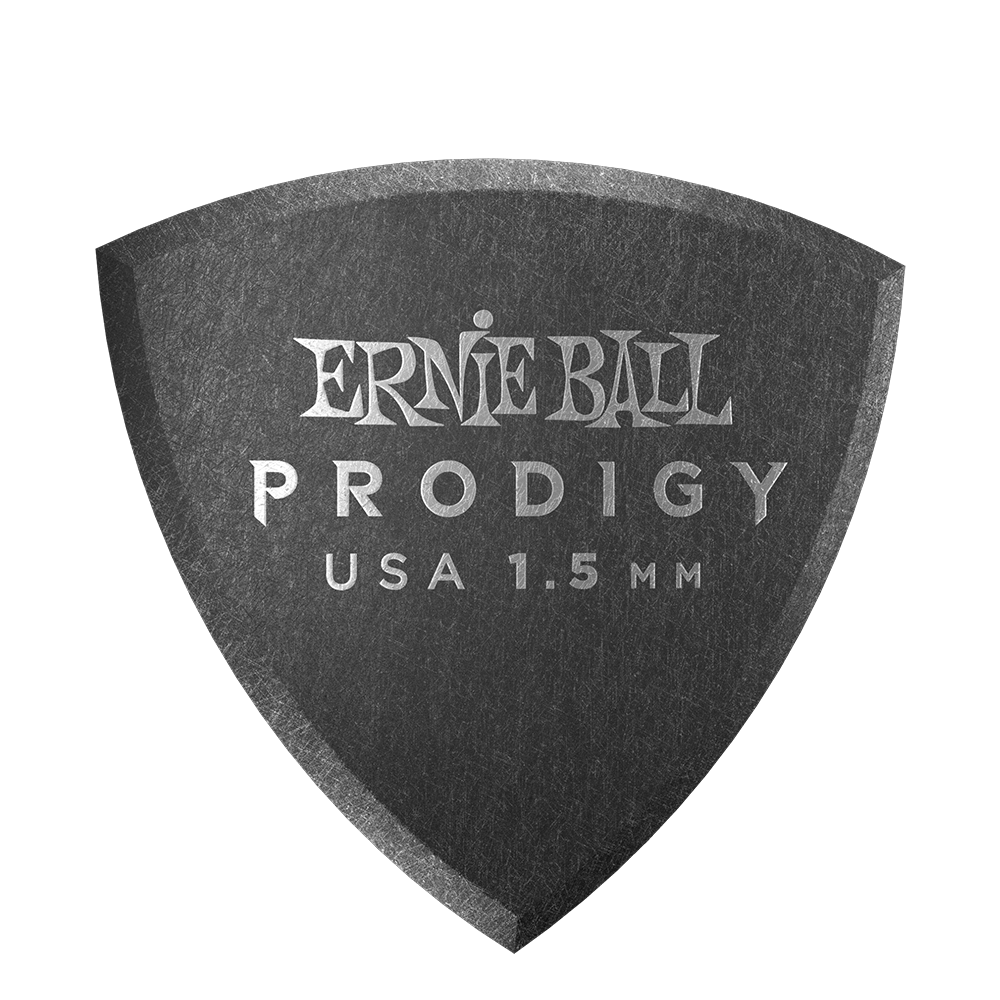 Ernie Ball Prodigy 1.5mm Delrin Guitar Picks Precision Tip Black Shield - 6 Pack