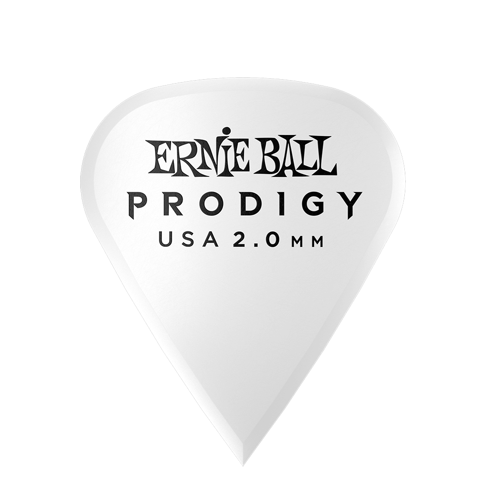 Ernie Ball Prodigy 2.0mm Delrin Guitar Picks Precision Tip White Sharp - 6 Pack