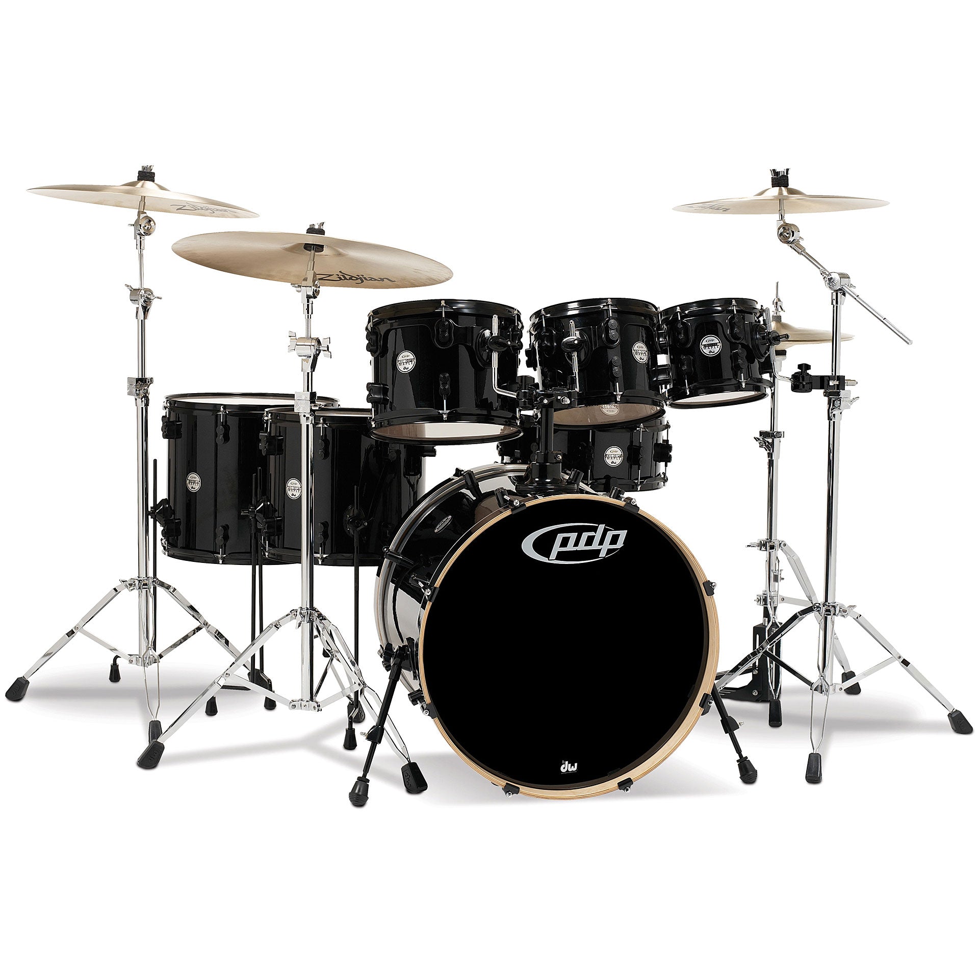 PDP by DW Concept Maple by DW 7-Piece Shell Pack Pearlescent Black