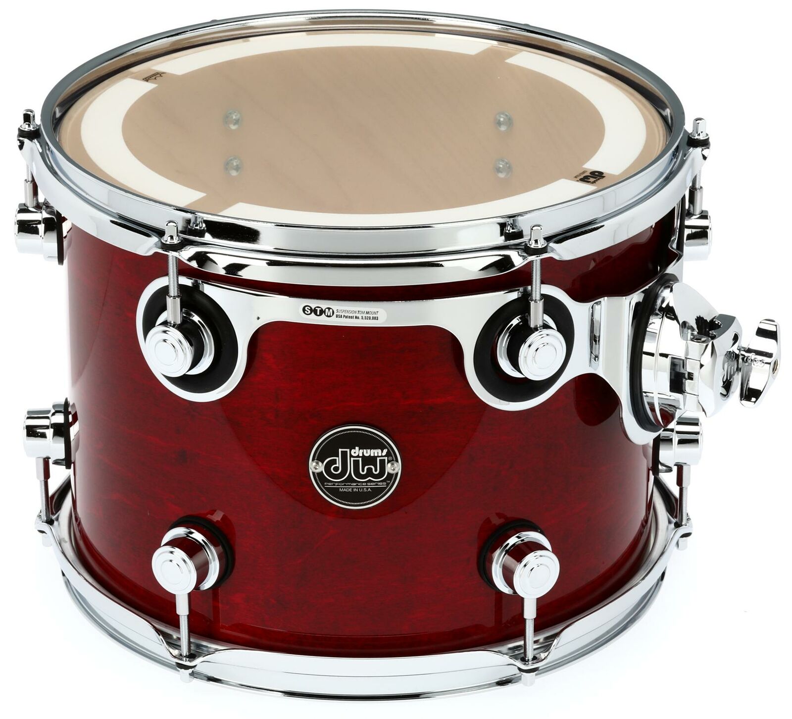 DW Performance Series Mounted Tom - 9 x 12 inch - Cherry Stain Lacquer
