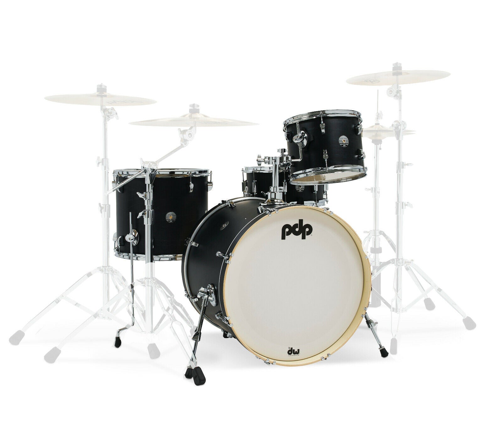 PDP by DW Spectrum Series 4-Piece Shell Pack with 22 in. Bass Drum Ebony Stain