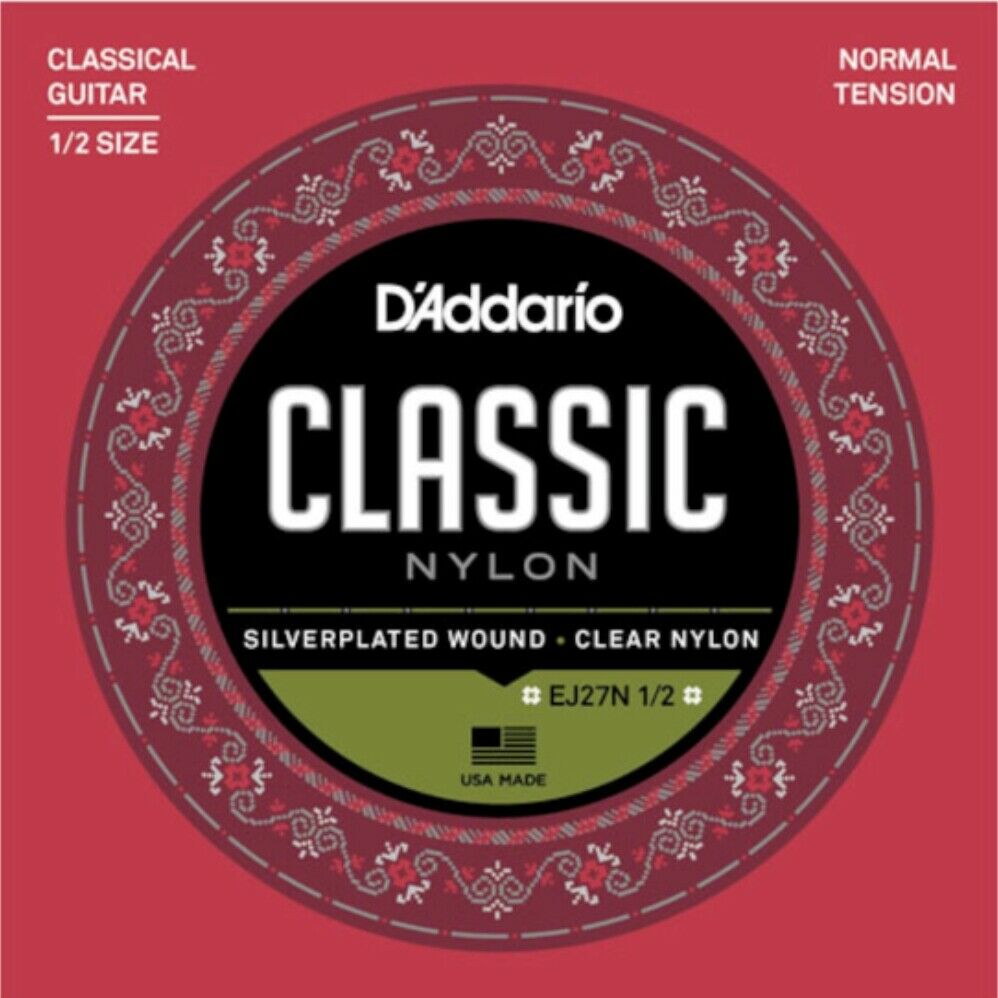 D'Addario EJ27N1/2 Classic Nylon 1/2 Size Guitar Strings - Normal Tension