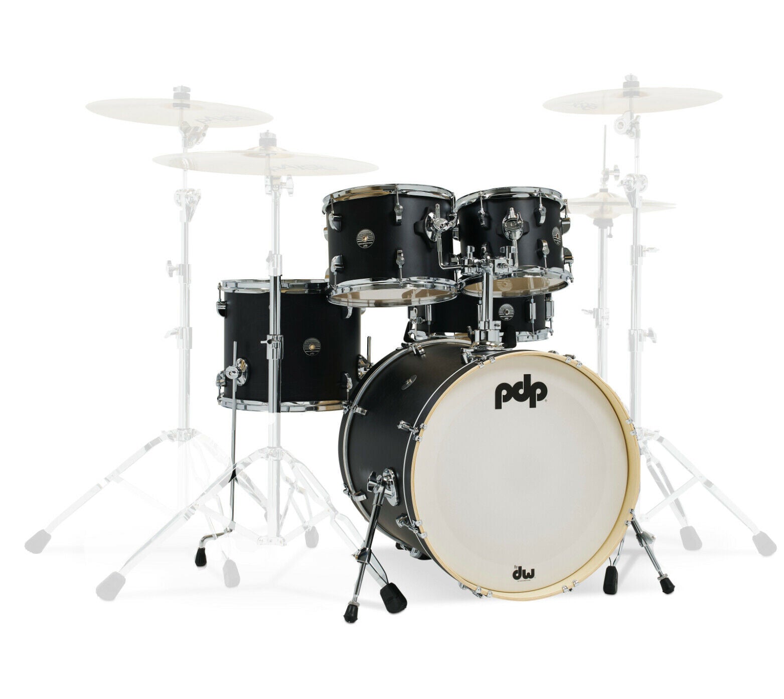 PDP by DW Spectrum Series 5-Piece Shell Pack with 22 in. Bass Drum Ebony Stain