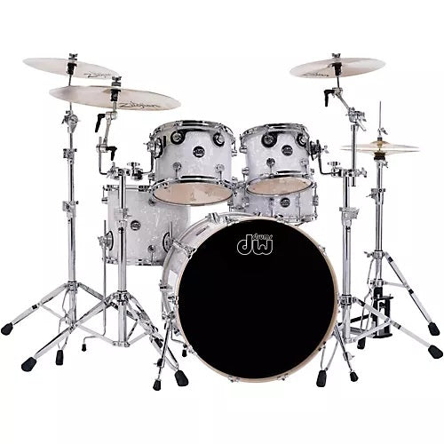 DW Performance Series 5PC 8-Ply Maple Shell Pack  - White Marine Pearl